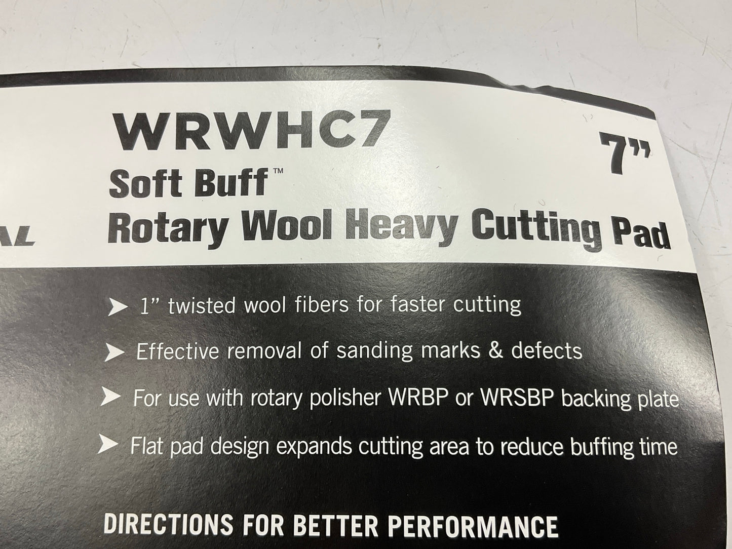 Meguiar's WRWHC7 7'' Soft Buff Rotary Heavy Cutting Wool Pad