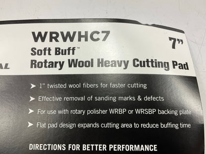 Meguiar's WRWHC7 7'' Soft Buff Rotary Heavy Cutting Wool Pad