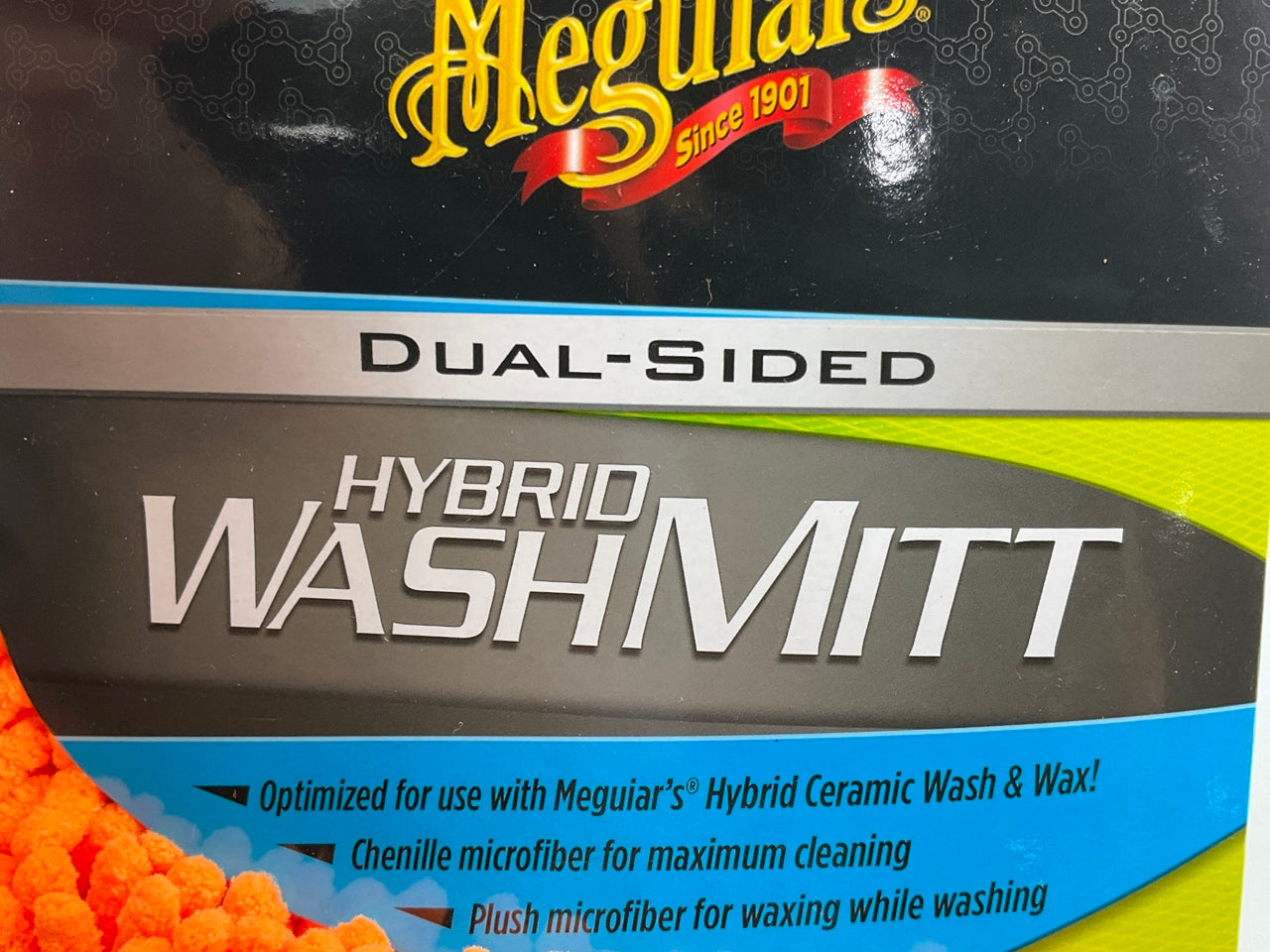 (2) Meguiars X210200 Hybrid Wash Microfiber Mitt Cloth- Dual Sided