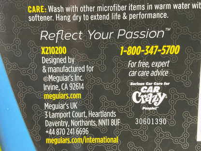 Meguiars X210200 Hybrid Wash Mitt Cloth - Dual Sided - 7.5'' X 1.37'' X 12.75''