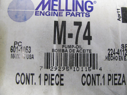 Melling M-74 Standard Volume Engine Oil Pump - 1965-1996 Ford 240 300-L6