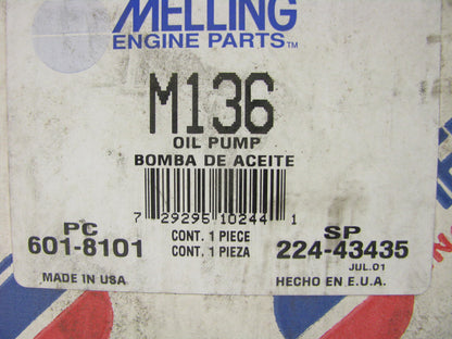 Melling M136 Engine Oil Pump For 1987-1994 GM 2.3L