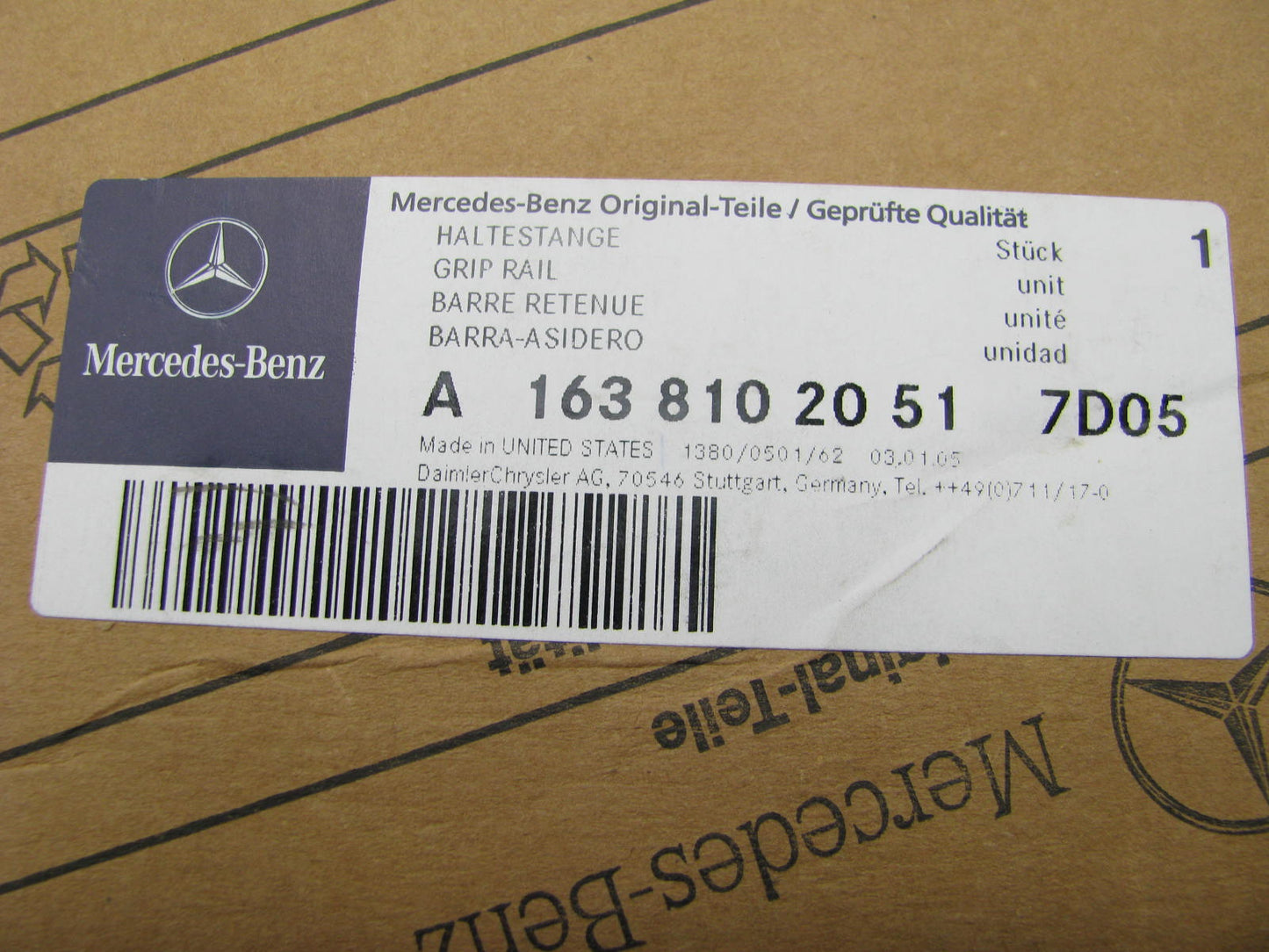 NEW Center Right Passengers Interior Grab Assist Handle Mercedes 16381020517D05
