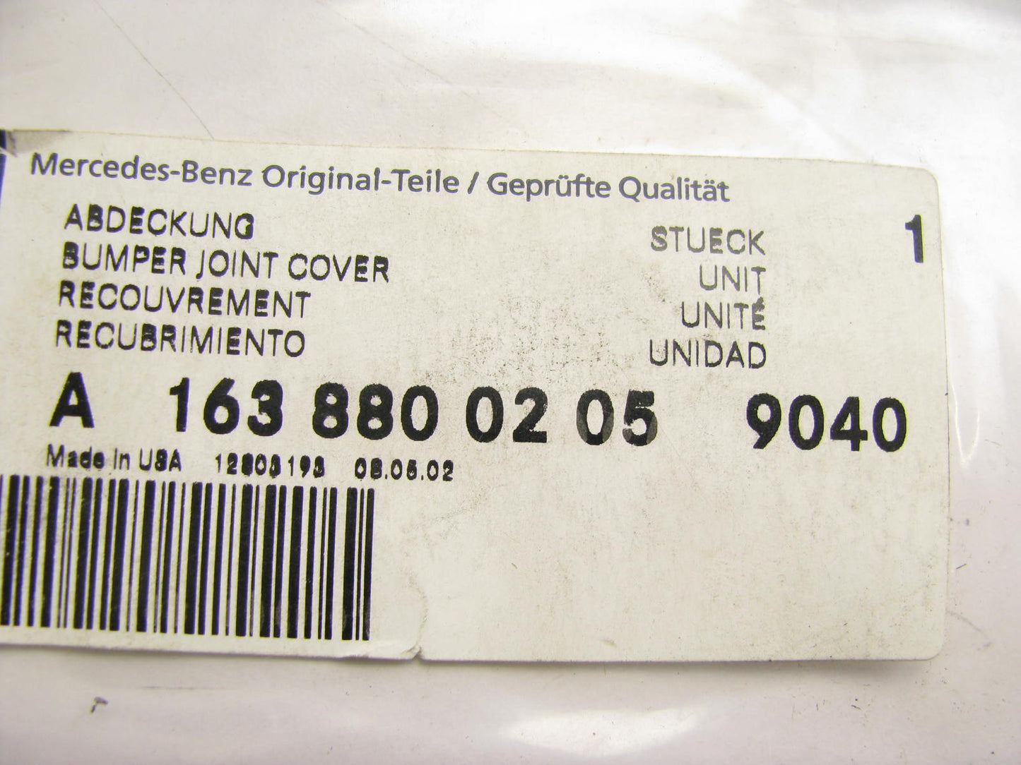 NEW GENUINE Rear Right Black Bumper Corner Trim Cover OEM 1999-01 ML320 ML430