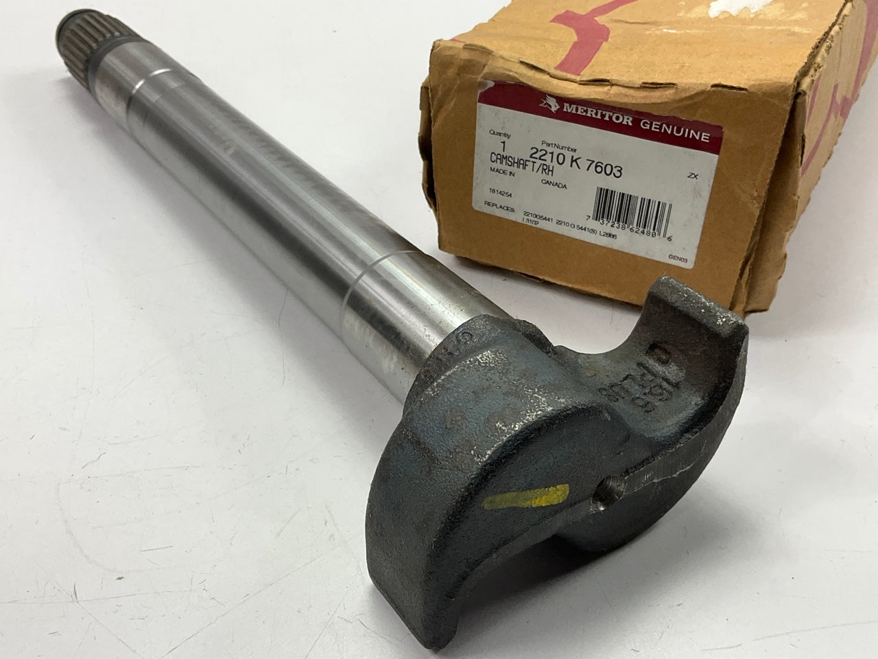 Meritor 2210K7603 RIGHT Camshaft, 1.50 X 28 Spline, 13.45'' Long For 16.5'' Q-Plus