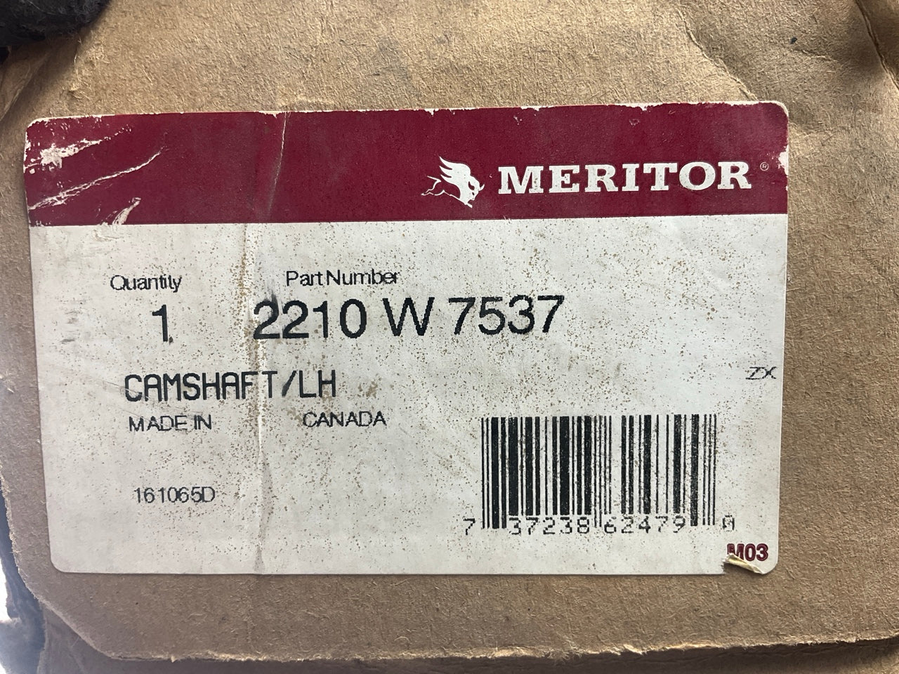 Meritor 2210W7537 Left LH Air Brake Camshaft, 1.50'' X 28 Spline For Q Plus