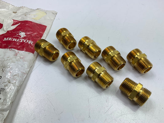 (8) Meritor R950096   Air Brake Hose Adapter Fittings 3/8'', Pipe Thread 3/8-18