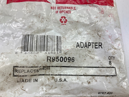 (8) Meritor R950096   Air Brake Hose Adapter Fittings 3/8'', Pipe Thread 3/8-18
