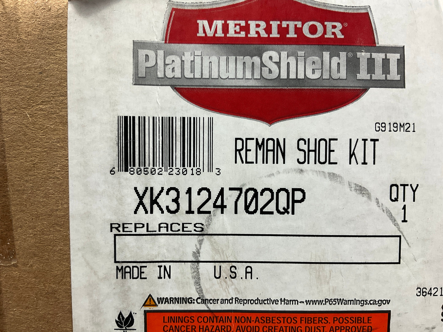 REMAN. Meritor XK3124702QP Q-Plus Brake Shoe Kit With Hardware, 15'' X 4'', 23K