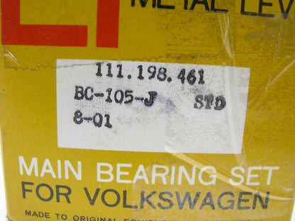 Metal Leve BC-105-J Engine Main Bearings STD For 1960-79 VW 1.2L 1.6L 1.7L 1.8L
