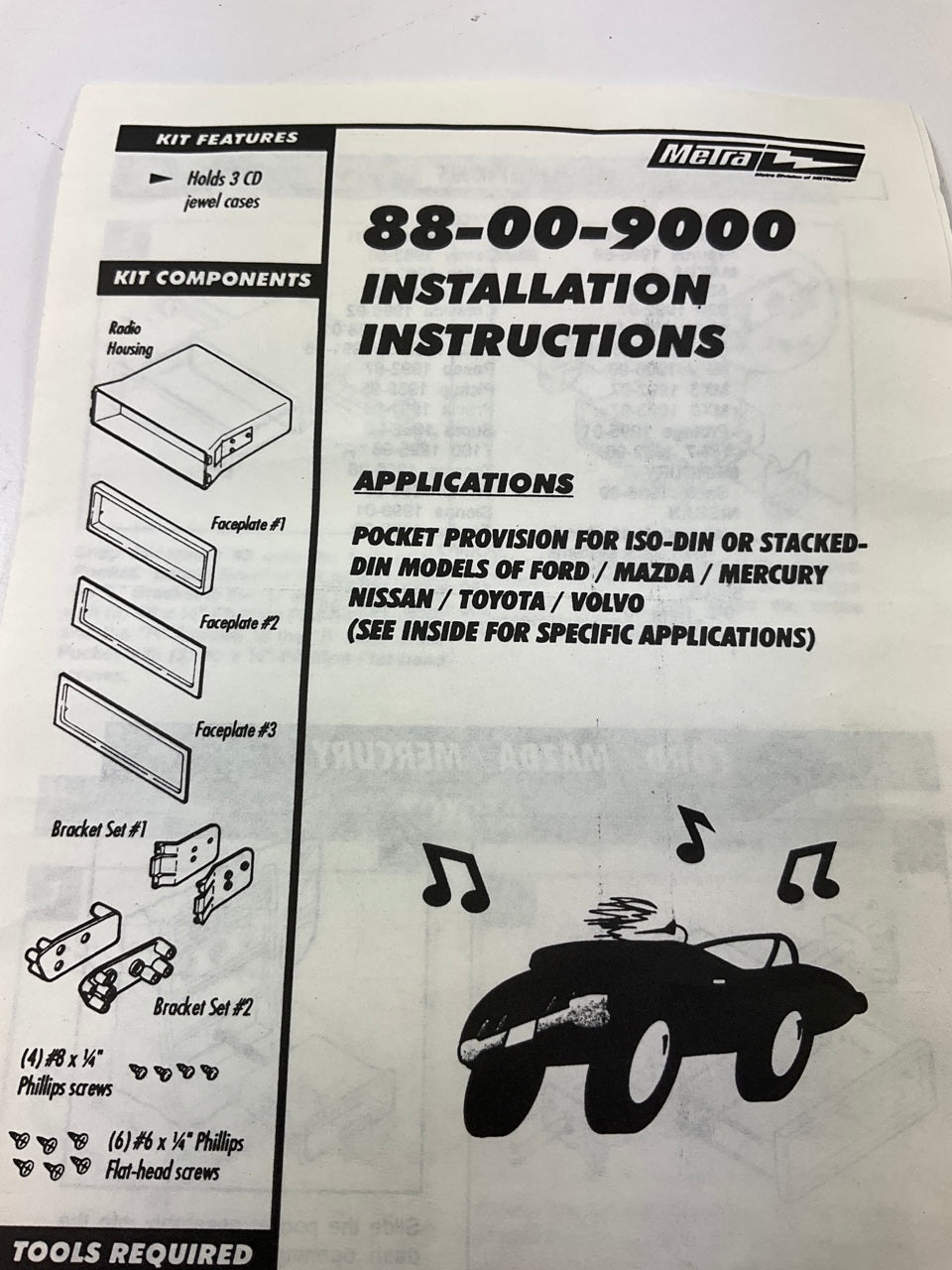 Metra 88-00-9000 Under Radio Multi-Pocket For Nissan Ford Mazda Toyota Volvo