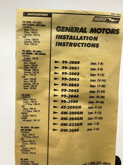 Metra 99-3043 Single DIN Radio Stereo Installation Kit