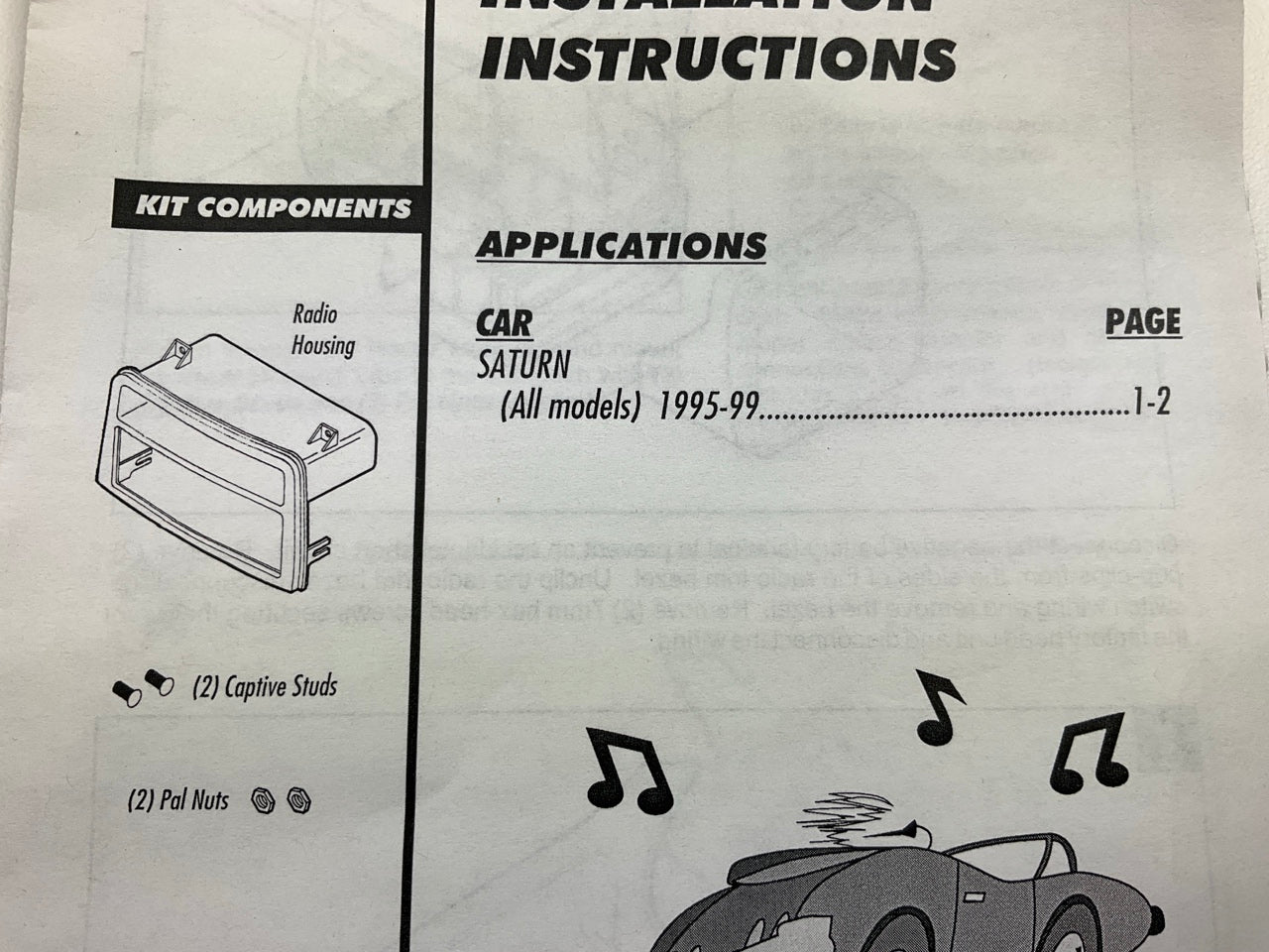 Metra 99-3105 1 DIN Car Stereo Radio Mount Dash Kit - 1995-1999 Saturn S Series