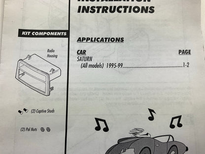 Metra 99-3105 1 DIN Car Stereo Radio Mount Dash Kit - 1995-1999 Saturn S Series
