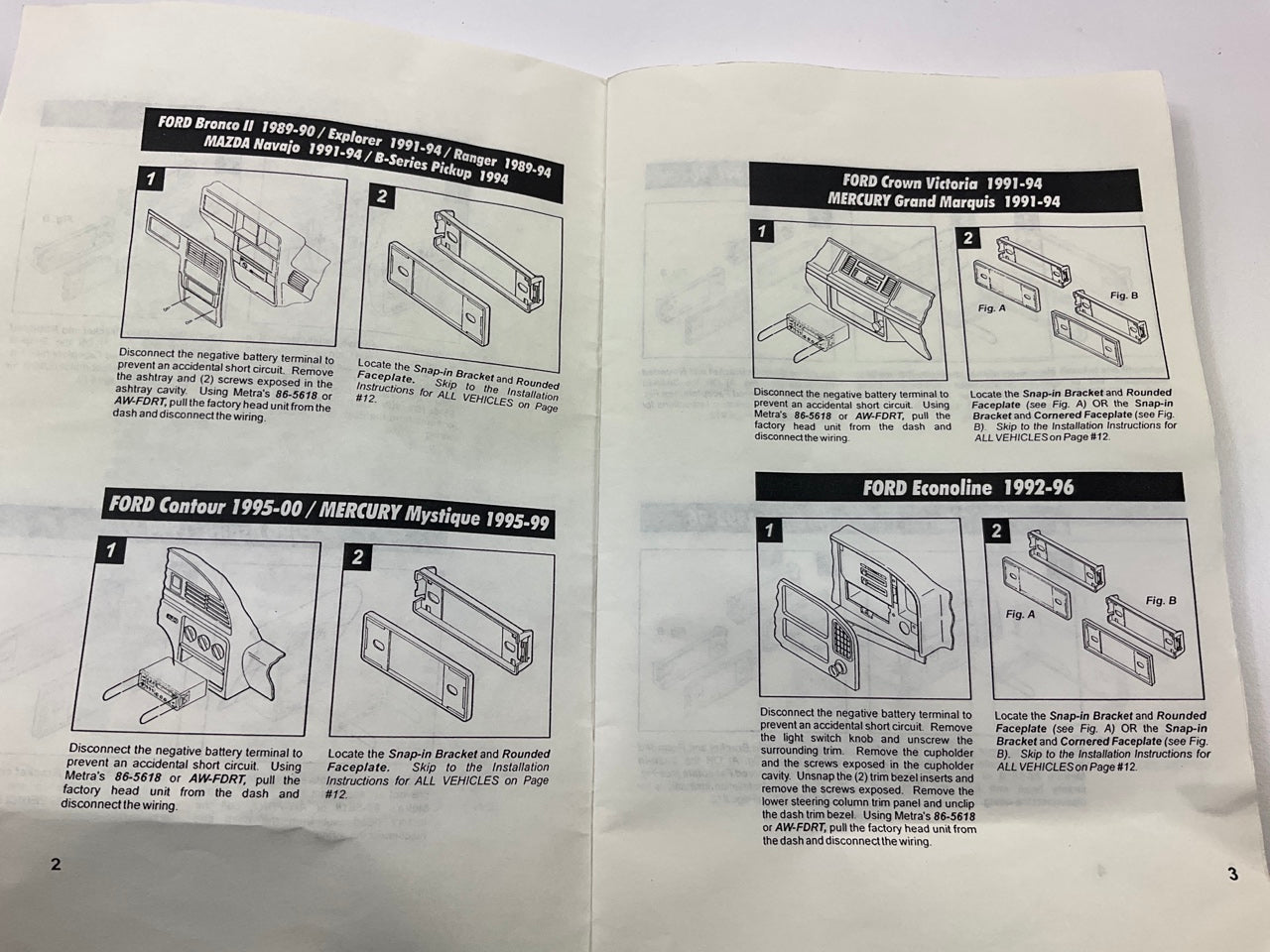 Metra 99-5512 Radio Stereo Installation Kit - Ford Lincoln Mazda