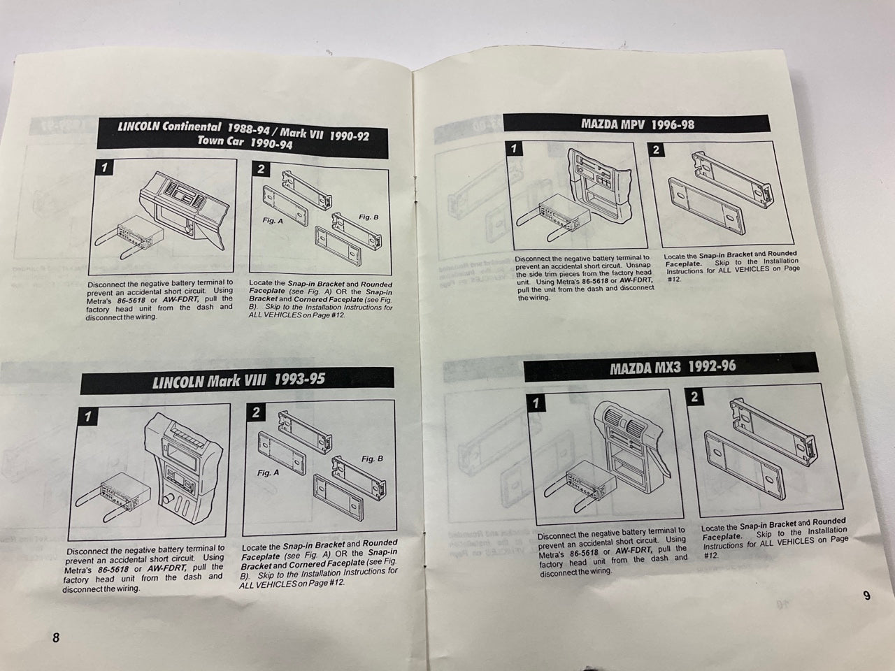 Metra 99-5512 Radio Stereo Installation Kit - Ford Lincoln Mazda