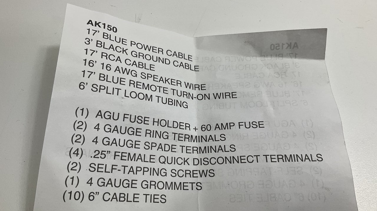 Metra AAPAK150 1500W AMP Kit Installation Hardware 4 Gauge Blue+Gray
