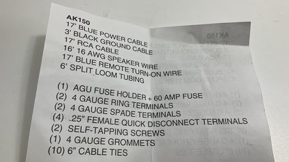 Metra AAPAK150 1500W AMP Kit Installation Hardware 4 Gauge Blue+Gray