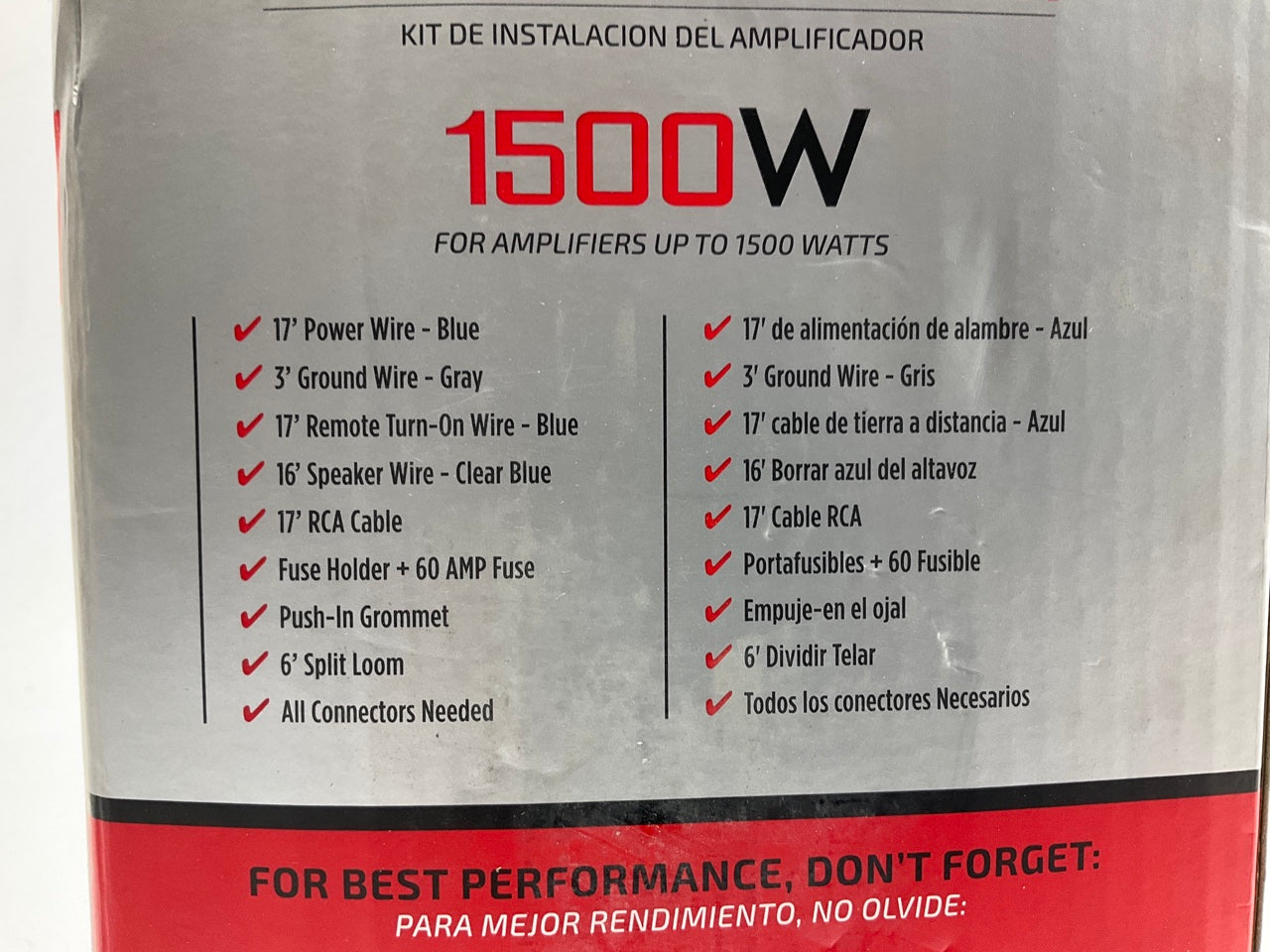 Metra AAPAK150 1500W AMP Kit Installation Hardware 4 Gauge Blue+Gray