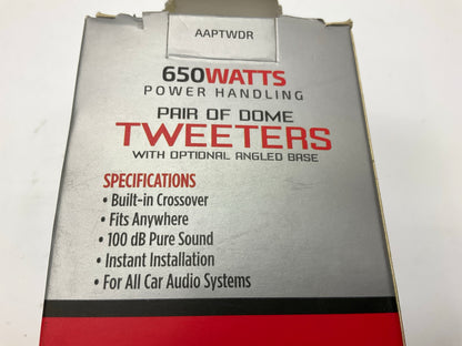 Metra AAPTWDR Dome Tweeter Speakers, Pair, With Adapter Housing