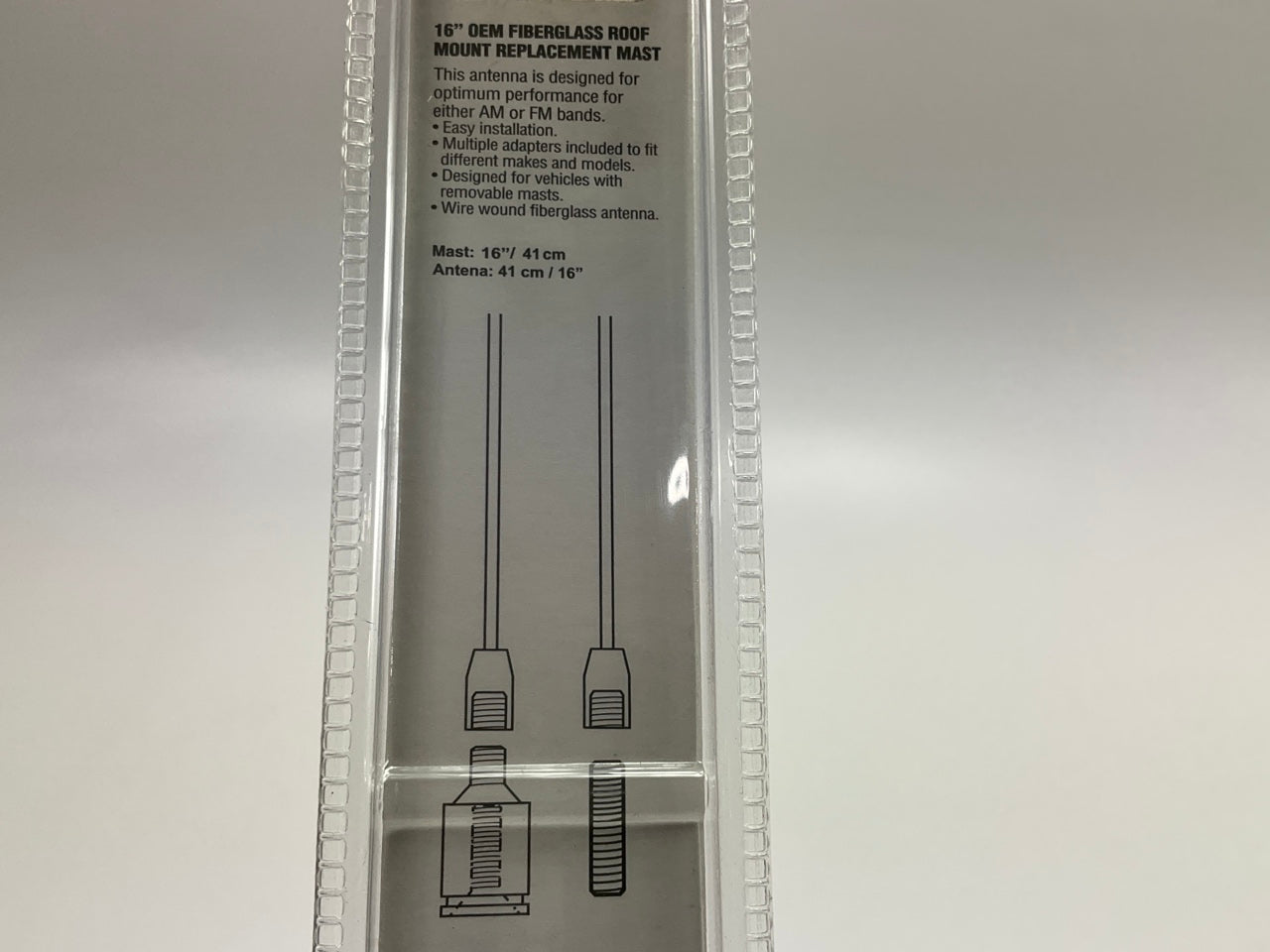 Metra AW-RMOE 16'' Replacment Antenna Mast, Fiberglass, Roof Mount, Universal