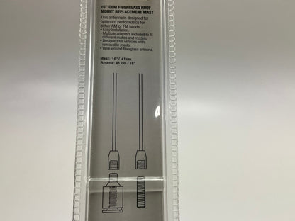 Metra AW-RMOE 16'' Replacment Antenna Mast, Fiberglass, Roof Mount, Universal