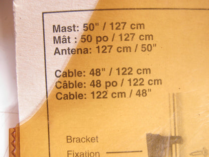 Metra AW-UP21 Toyota & Universal Pillar Offset Antenna Retractable Mast - 50''