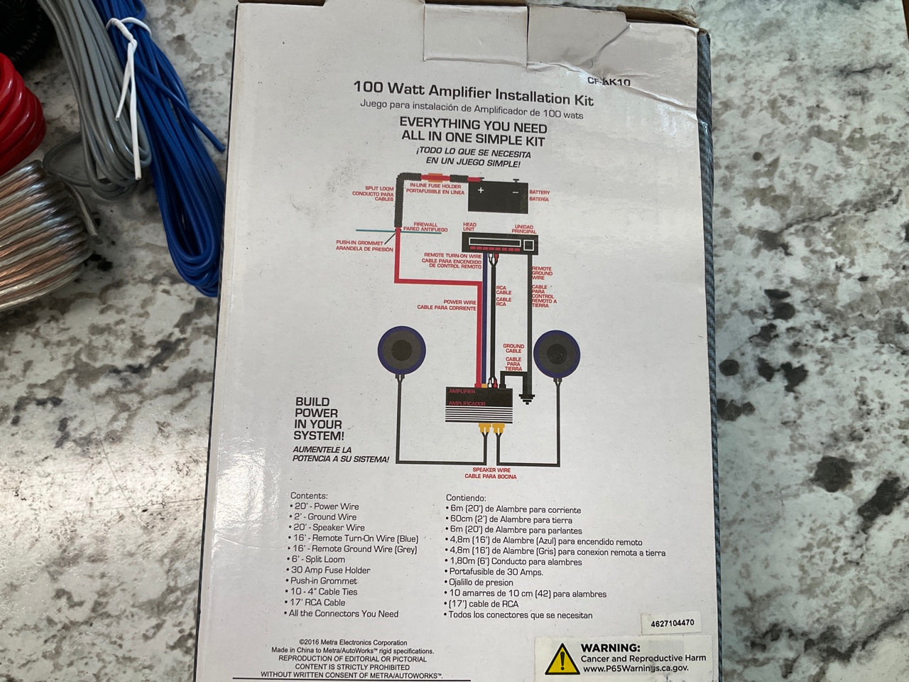 Metra CF-AK10 Universal Amplifier Amp Installation Kit 100 Watts 100W