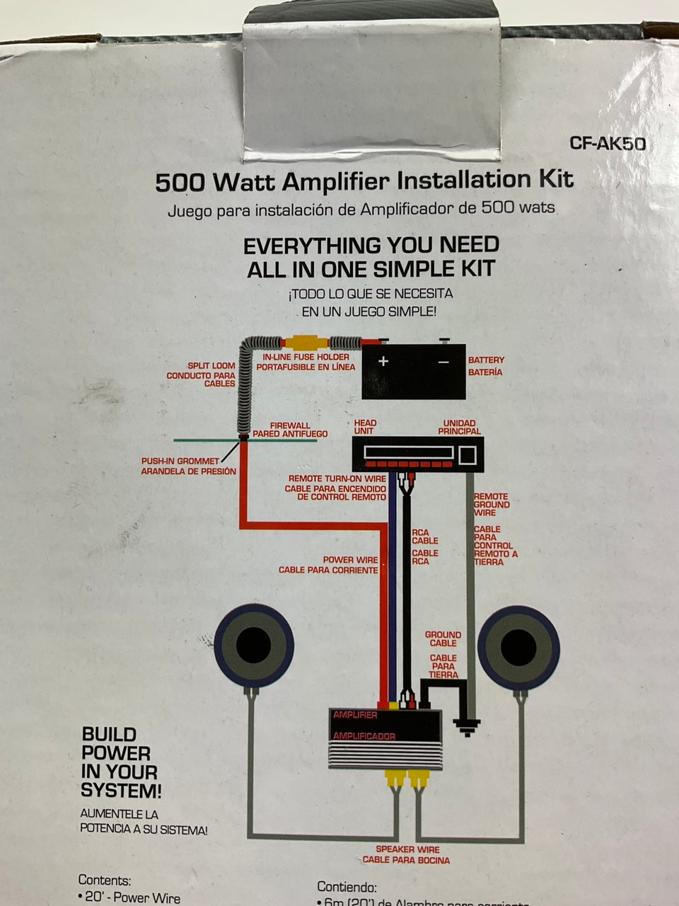 Metra CF-AK50 500 Watt Amplifier Power Installation Wiring Kit