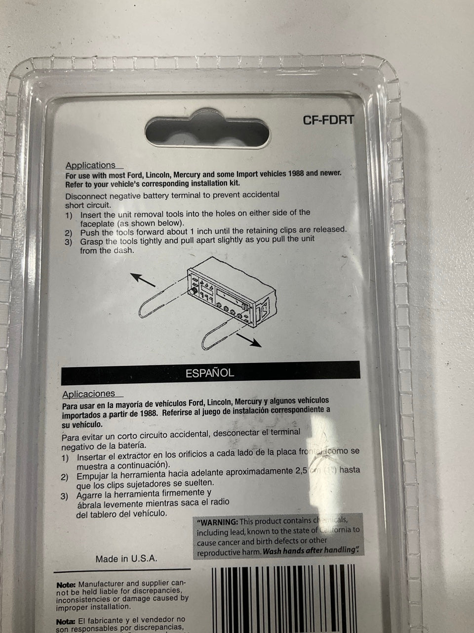 Metra CF-FDRT Radio Removal Tool Extractor For Ford Lincoln Mercury