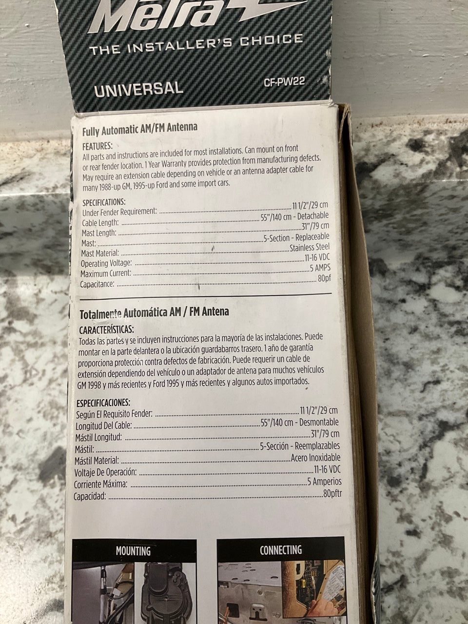 Metra CF-PW22 Universal Motorized AM/FM Fully Automatic Power Antenna
