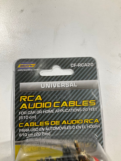 Metra CF-RCA20 20 Feet Male To Male RCA Radio Car Audio Cable W/ Gold Connectors