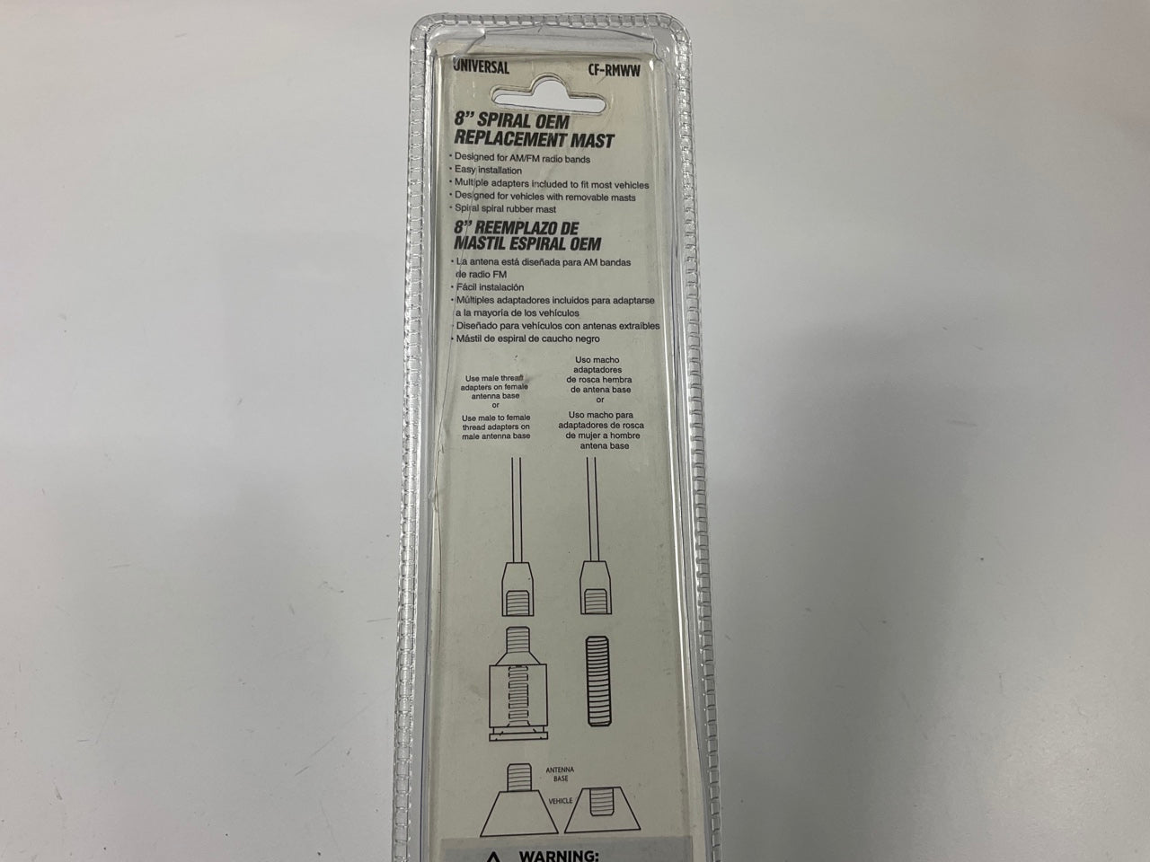 Metra CF-RMWW Universal Antenna Spiral Rubber Mast 8'' Black