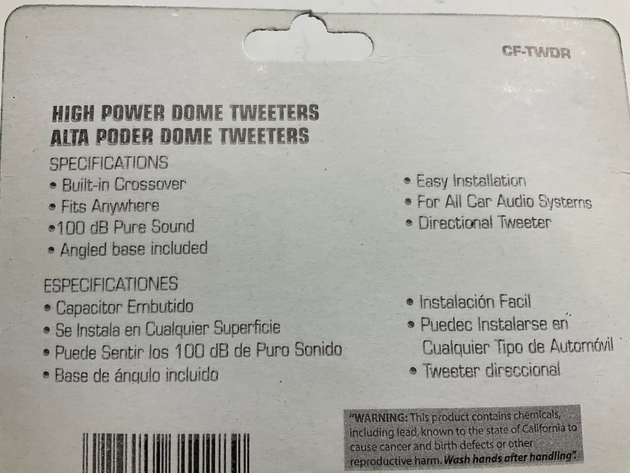 Metra CF-TWDR High Efficiency Dome Tweeter Speakers - 650 Watt (Peak Power)