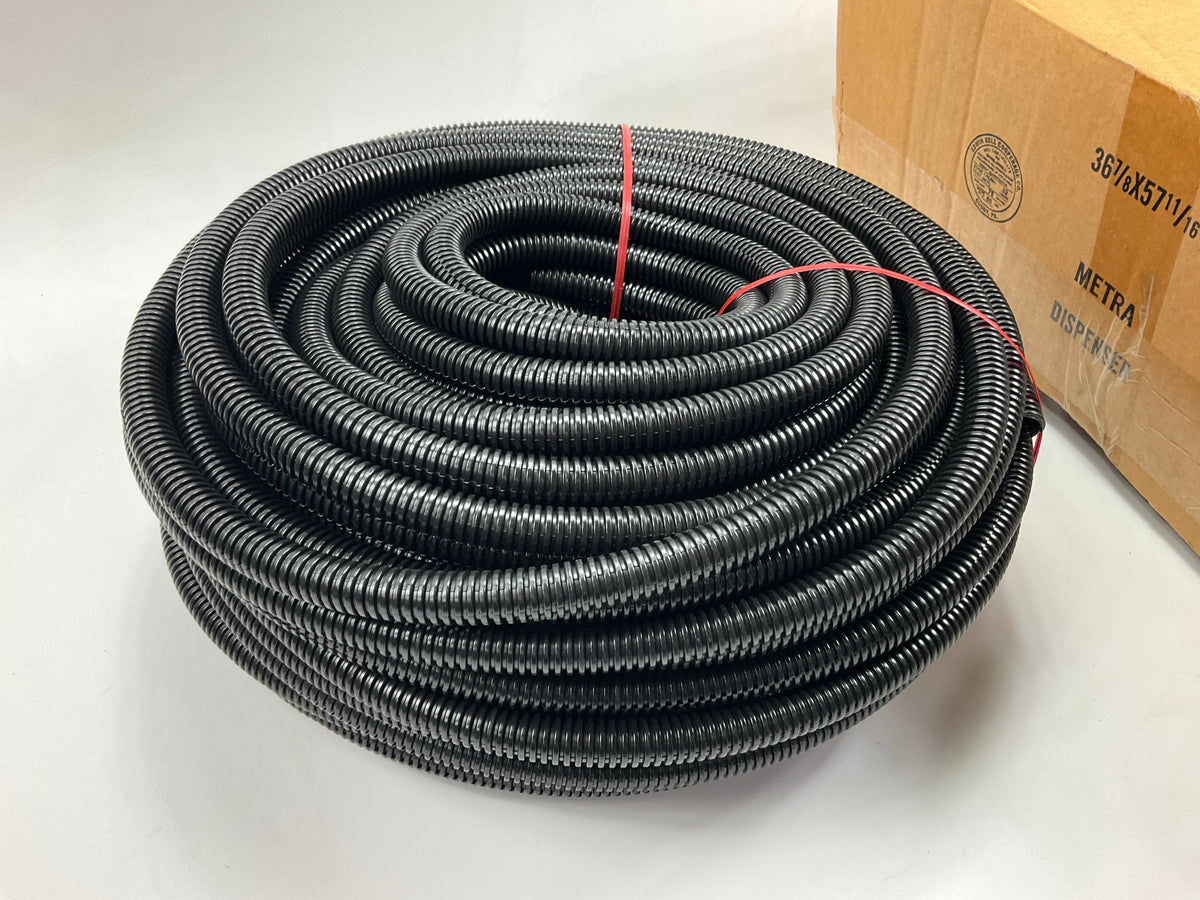 200 Feet - Polyethylene Flexible Split Loom Tubing 1/2'' Diameter Long Coil Black