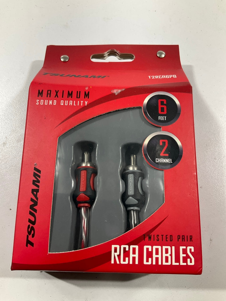 Metra T2RCA6PB Tsunami 6' Two Channel Premium Stereo RCA Audio Cables Red/Gray