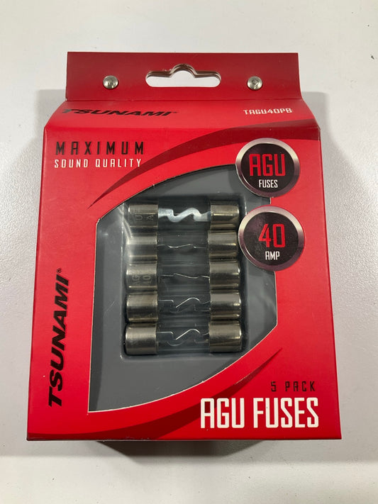 Metra TAGU40PB Tsunami 40 Amp AGU Glass Fuses, 40 Amps, For Car Audio, 5 / PACK