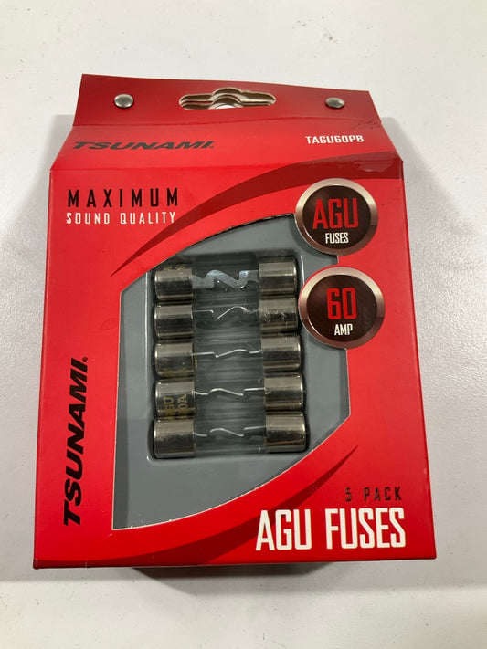 Metra TAGU60PB AGU Fuses 60 Amp Car Audio Power Glass Tube Silver Plated 5 PACK