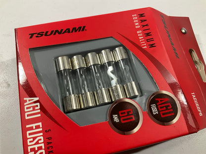 Metra TAGU60PB AGU Fuses 60 Amp Car Audio Power Glass Tube Silver Plated 5 PACK