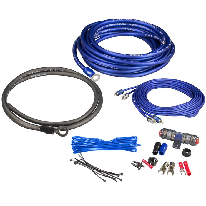 Metra TAK8PB 360 WATT 8 Gauge Complete Amp Install Kit W/ RCA + CCA Cables, Fuse