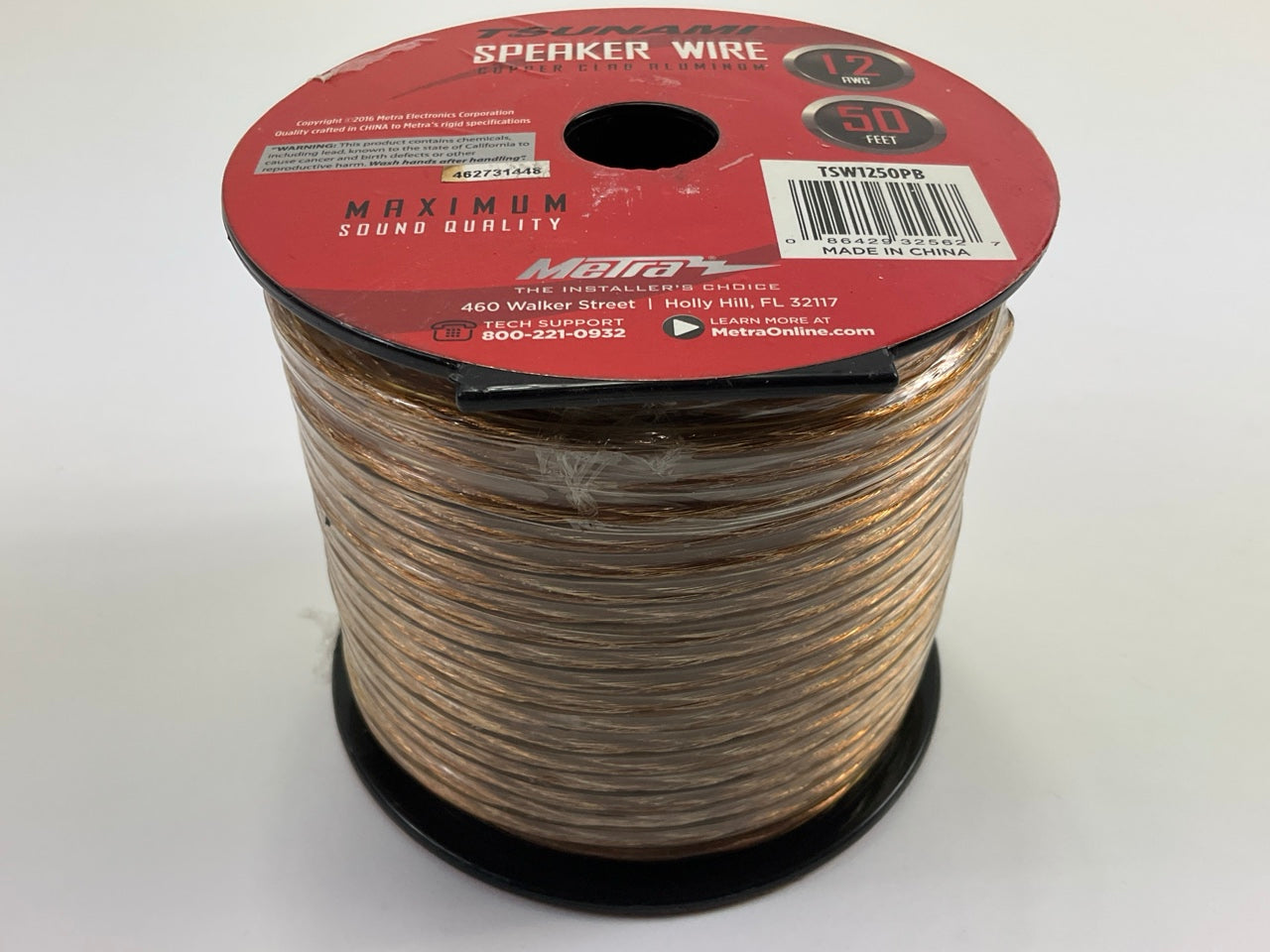 Metra TSW1250PB 50 Feet 12 Gauge Copper Clad Aluminum Speaker Wire Roll