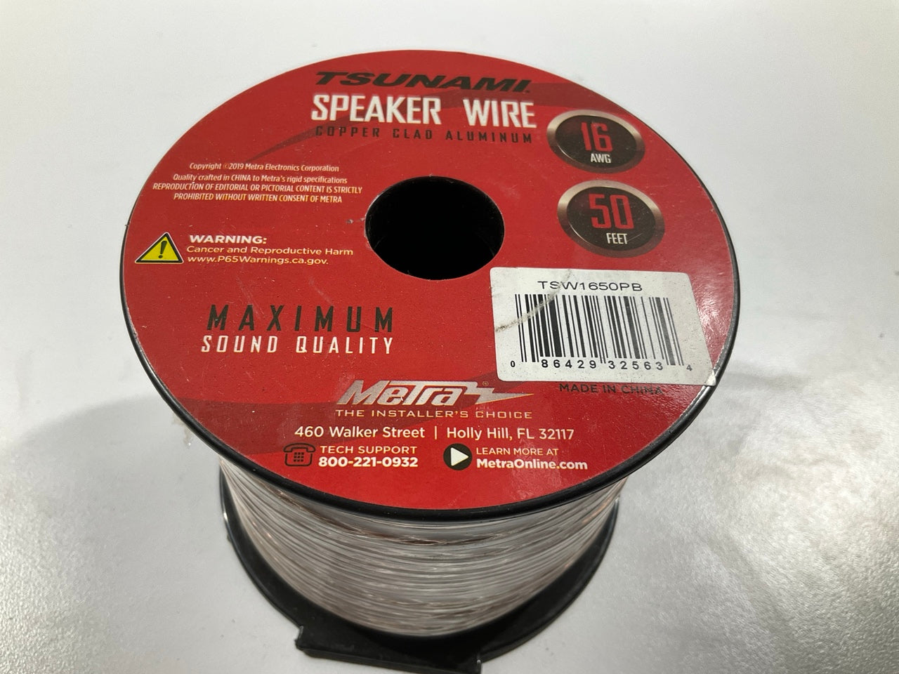 Metra TSW1650PB 50 Feet 16 Gauge Copper Clad Aluminum Speaker Wire Roll