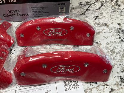 MGP 10219SFRDRD RED Aluminum Brake Caliper Covers (Front & Rear) For 12-18 F-150