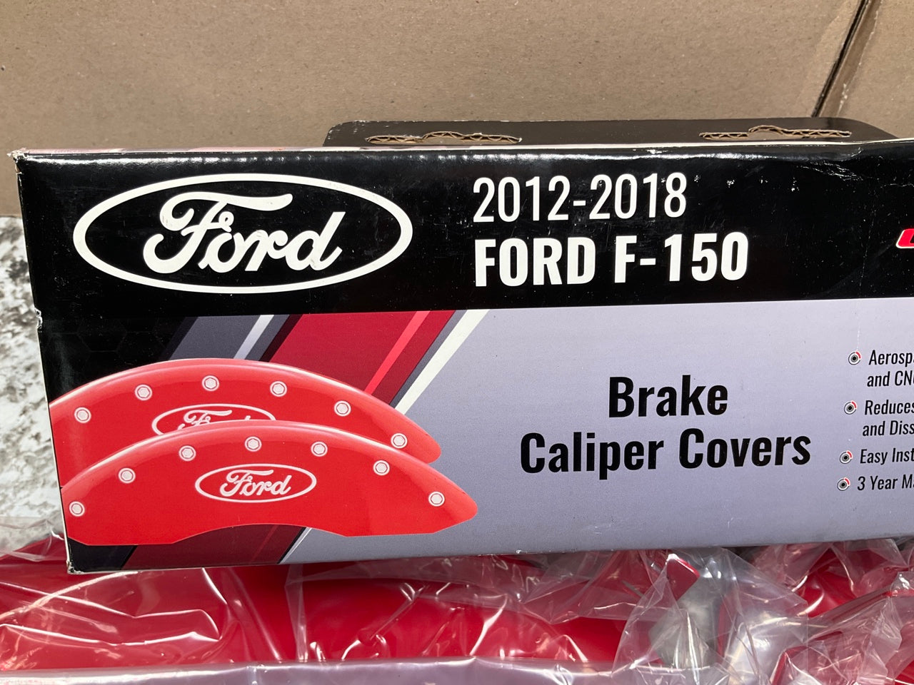 MGP 10219SFRDRD RED Aluminum Brake Caliper Covers (Front & Rear) For 12-18 F-150