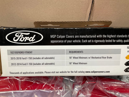 MGP 10219SFRDRD RED Aluminum Brake Caliper Covers (Front & Rear) For 12-18 F-150