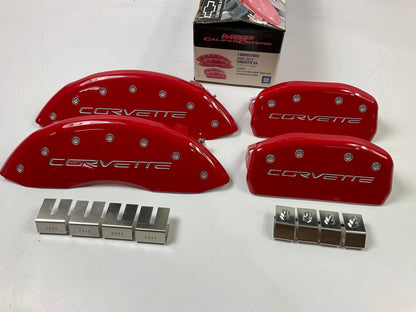 MGP 13008SCV6RD Red Caliper Covers Set, Front & Rear For 2005-2013 Corvette C6