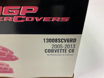 MGP 13008SCV6RD Red Caliper Covers Set, Front & Rear For 2005-2013 Corvette C6