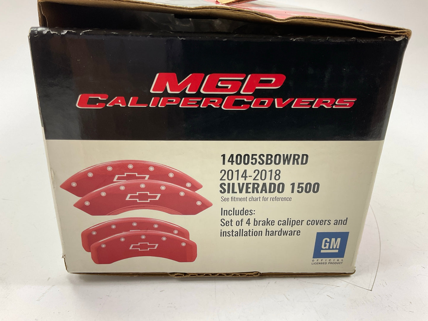 MGP 14005SBOWRD RED Disc Brake Caliper Covers 2014-2018 Chevrolet Silverado 1500