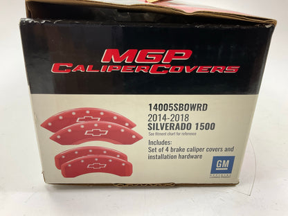 MGP 14005SBOWRD RED Disc Brake Caliper Covers 2014-2018 Chevrolet Silverado 1500