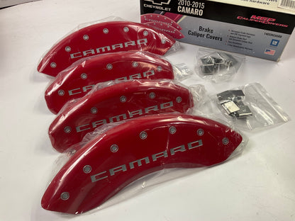 MGP 14033SCA5RD RED Billet Aluminum Brake Caliper Covers 10-15 Camaro V6 ONLY